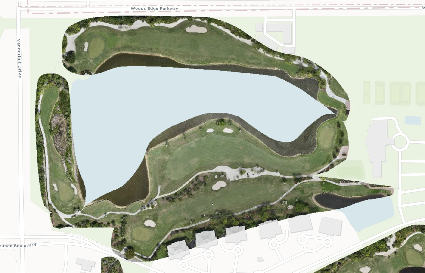 Aerial map of a golf hole